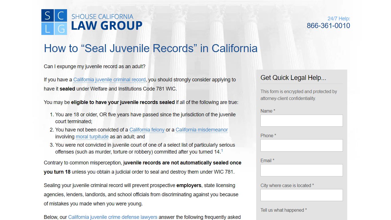 How And Why To "Seal Juvenile Records" In California